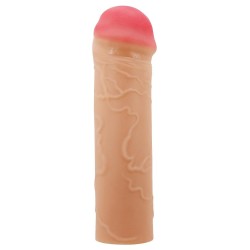 2,5 cm Dolgulu Premium Ten Rengi Silikon Penis Kılıfı - Nile