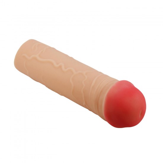 2,5 cm Dolgulu Premium Ten Rengi Silikon Penis Kılıfı - Nile 2,5 cm Dolgulu Premium Ten Rengi Silikon Penis Kılıfı - Nile
