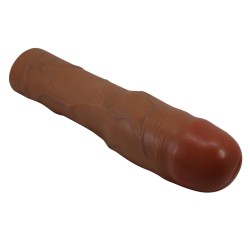 7,6 cm Dolgulu Premium Melez Rengi Silikon Penis Kılıfı - Kylian