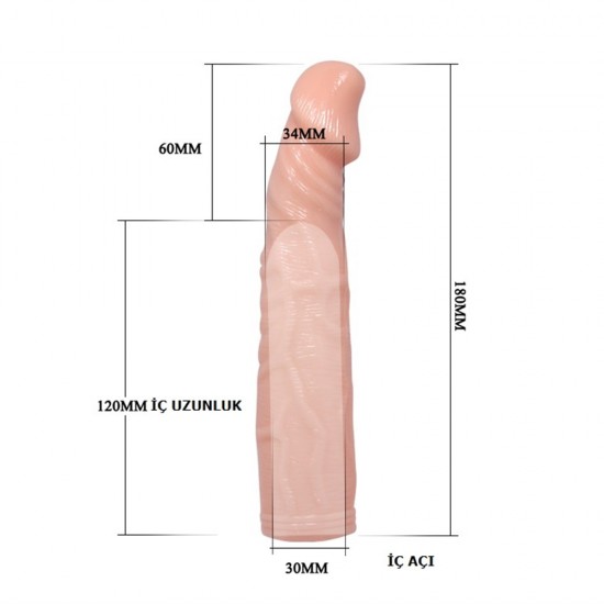 6 cm Dolgulu Uzatmalı Silikon Penis Kılıfı 6 cm Dolgulu Uzatmalı Silikon Penis Kılıfı