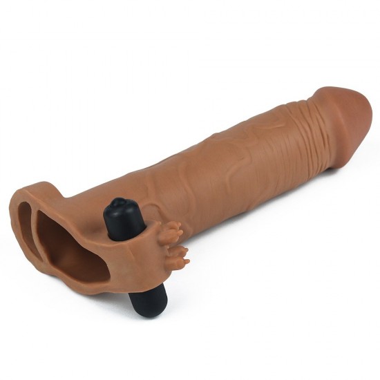 6,5 cm Uzatmalı Realistik Titreşimli Penis Kılıfı Melez 6,5 cm Uzatmalı Realistik Titreşimli Penis Kılıfı Melez