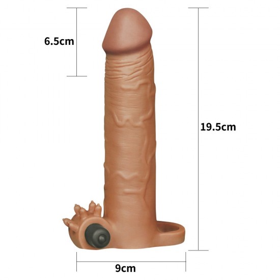 6,5 cm Uzatmalı Realistik Titreşimli Penis Kılıfı Melez 6,5 cm Uzatmalı Realistik Titreşimli Penis Kılıfı Melez