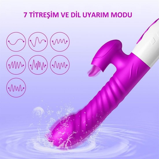 USB Şarjlı 7 Dil ve Titreşim Uyarım Fonksiyonlu Isıtmalı Teknolojik Vibratör USB Şarjlı 7 Dil ve Titreşim Uyarım Fonksiyonlu Isıtmalı Teknolojik Vibratör